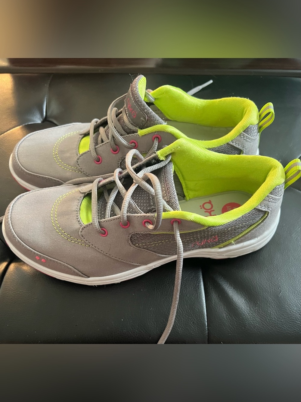 Women’s Ryka Gray and Neon Green Active Sneakers